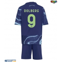 Otroški Nogometni dresi Ajax Kasper Dolberg #9 Gostujoči 2025-26 Kratek Rokav (+ Kratke hlače)